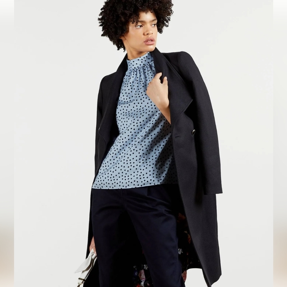 Ted Baker London Polka Dot Blouse - Black and Blue